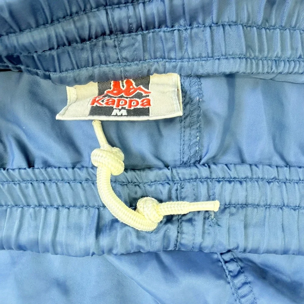 Kappa Shorts Mens Medium Blue Athletic Retro Omini Logo Elastic Waist Drawstring